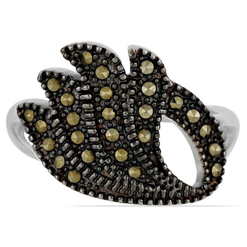 STERLING SILVER REAL AUSTRIAN MARCASITE GEMSTONE STYLISH RING